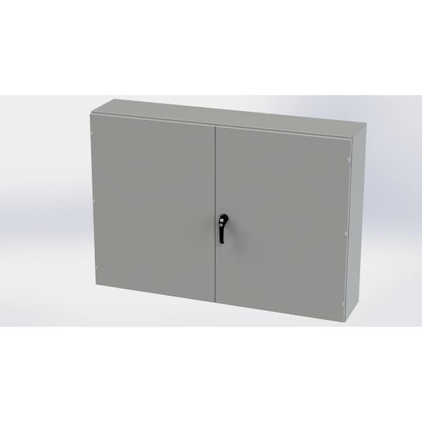 3 Point Latch with Padlock Handle Electrical Enclosures, 42 in H, 12 in D, 60 in W, NEMA 3R, 12, 13